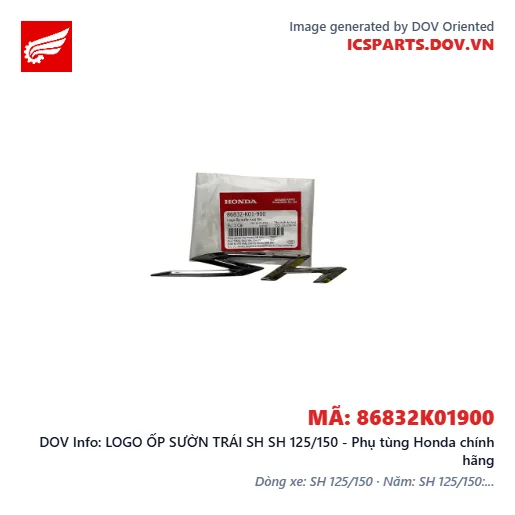 LOGO ỐP SƯỜN TRÁI SH SH 125/150 - Phụ tùng Honda chính hãng