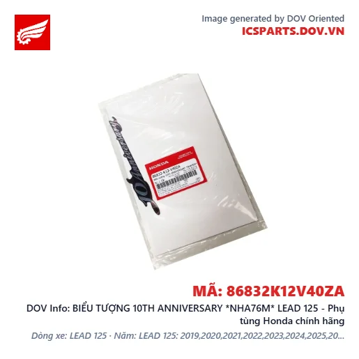 BIỂU TƯỢNG 10TH ANNIVERSARY *NHA76M* LEAD 125 - Phụ tùng Honda chính hãng