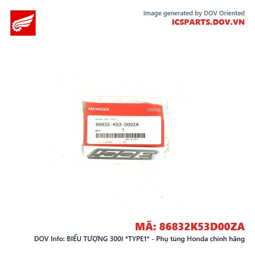 BIỂU TƯỢNG 300I *TYPE1* - Phụ tùng Honda chính hãng
