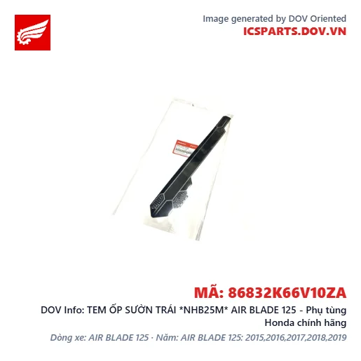 TEM ỐP SƯỜN TRÁI *NHB25M* AIR BLADE 125 - Phụ tùng Honda chính hãng