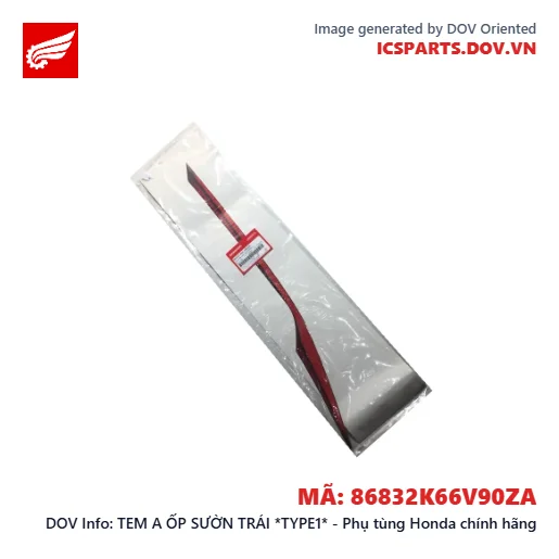 TEM A ỐP SƯỜN TRÁI *TYPE1* - Phụ tùng Honda chính hãng