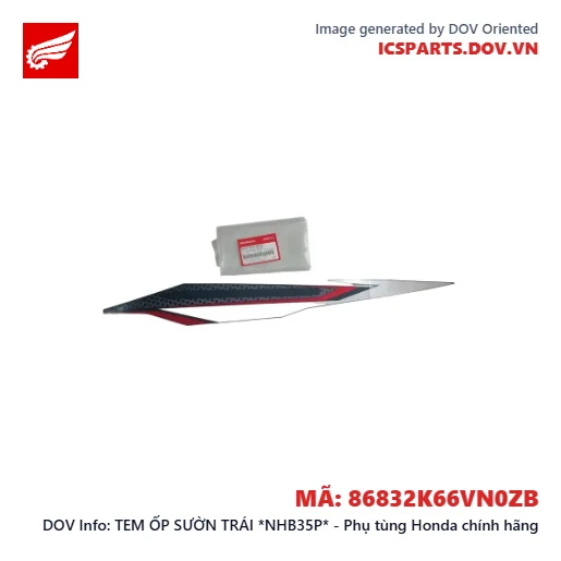 TEM ỐP SƯỜN TRÁI *NHB35P* - Phụ tùng Honda chính hãng