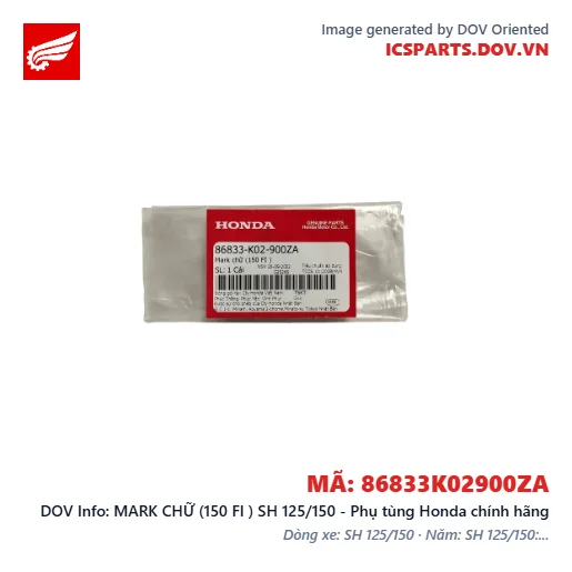 MARK CHỮ (150 FI ) SH 125/150 - Phụ tùng Honda chính hãng