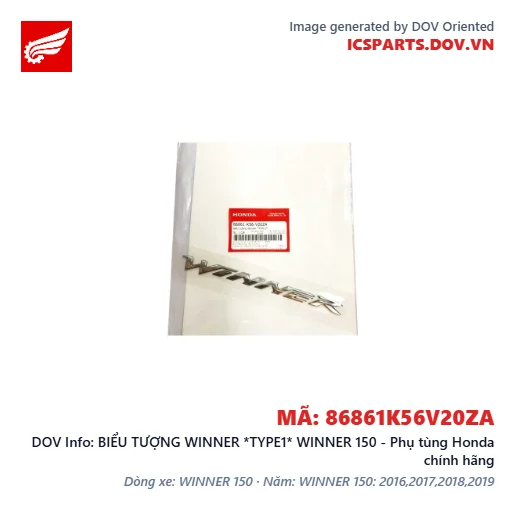 BIỂU TƯỢNG WINNER *TYPE1* WINNER 150 - Phụ tùng Honda chính hãng