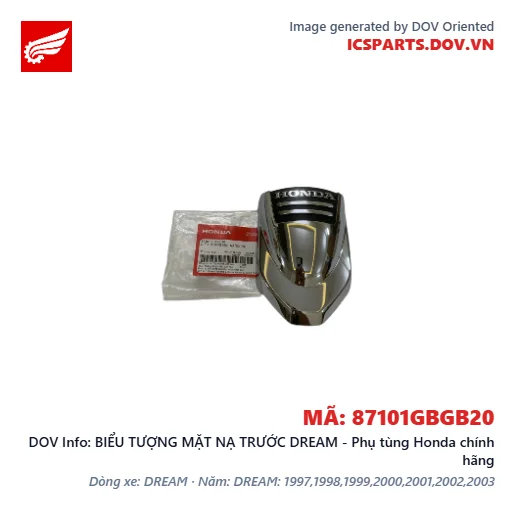 BIỂU TƯỢNG MẶT NẠ TRƯỚC DREAM - Phụ tùng Honda chính hãng