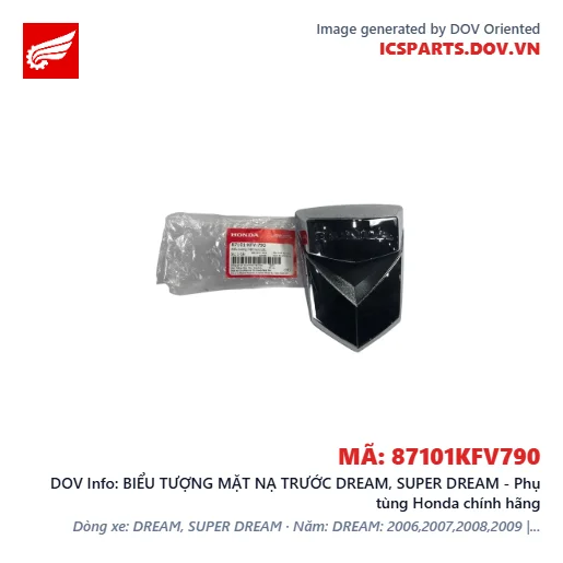 BIỂU TƯỢNG MẶT NẠ TRƯỚC DREAM, SUPER DREAM - Phụ tùng Honda chính hãng
