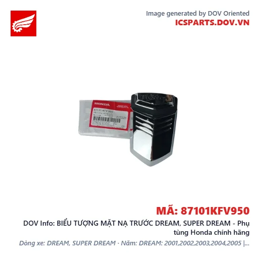 BIỂU TƯỢNG MẶT NẠ TRƯỚC DREAM, SUPER DREAM - Phụ tùng Honda chính hãng