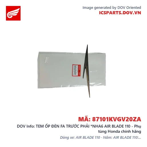 TEM ỐP ĐÈN FA TRƯỚC PHẢI *NHA6 AIR BLADE 110 - Phụ tùng Honda chính hãng