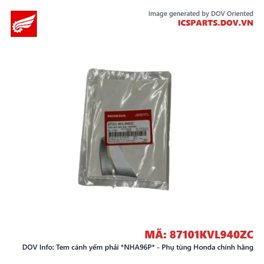 Tem cánh yếm phải *NHA96P* - Phụ tùng Honda chính hãng