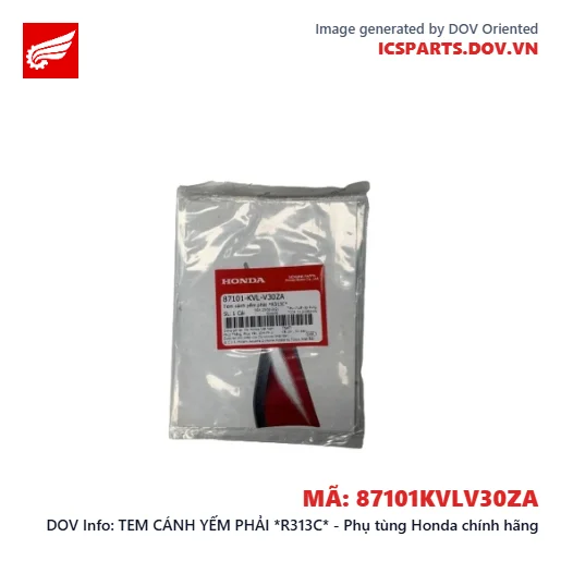 TEM CÁNH YẾM PHẢI *R313C* - Phụ tùng Honda chính hãng
