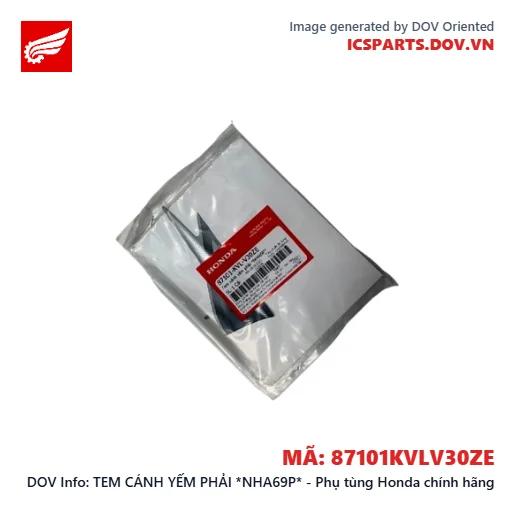 TEM CÁNH YẾM PHẢI *NHA69P* - Phụ tùng Honda chính hãng