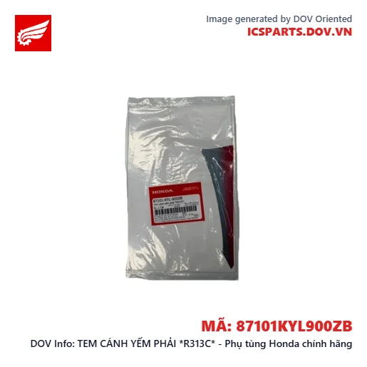 TEM CÁNH YẾM PHẢI *R313C* - Phụ tùng Honda chính hãng