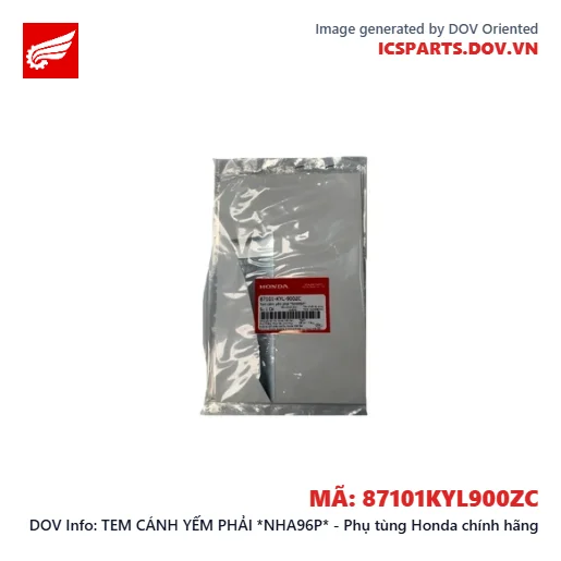 TEM CÁNH YẾM PHẢI *NHA96P* - Phụ tùng Honda chính hãng
