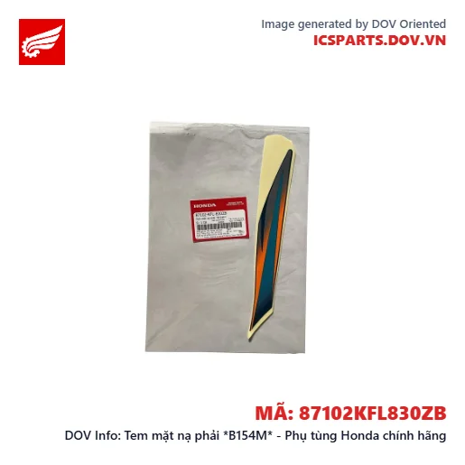 Tem mặt nạ phải *B154M* - Phụ tùng Honda chính hãng