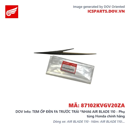 TEM ỐP ĐÈN FA TRƯỚC TRÁI *NHA6 AIR BLADE 110 - Phụ tùng Honda chính hãng