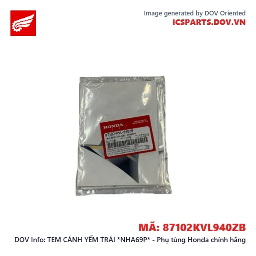 TEM CÁNH YẾM TRÁI *NHA69P* - Phụ tùng Honda chính hãng