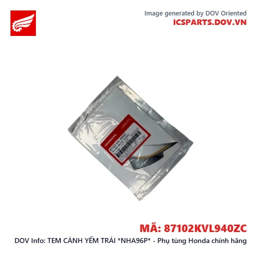 TEM CÁNH YẾM TRÁI *NHA96P* - Phụ tùng Honda chính hãng