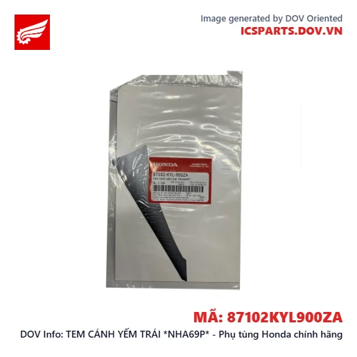 TEM CÁNH YẾM TRÁI *NHA69P* - Phụ tùng Honda chính hãng