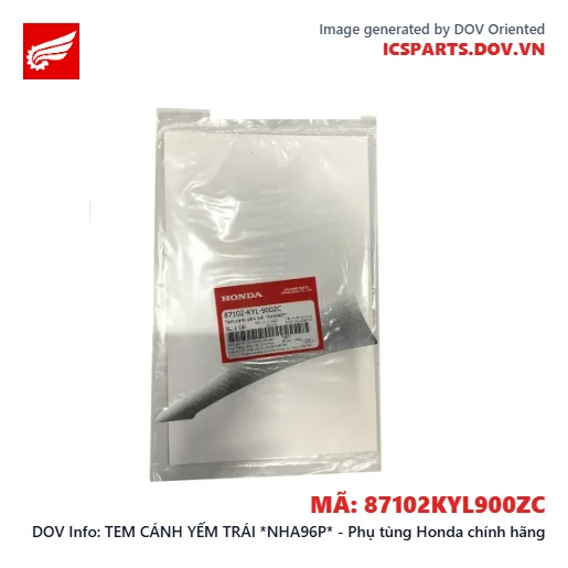 TEM CÁNH YẾM TRÁI *NHA96P* - Phụ tùng Honda chính hãng