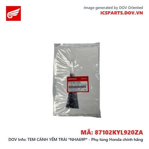 TEM CÁNH YẾM TRÁI *NHA69P* - Phụ tùng Honda chính hãng
