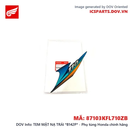 TEM MẶT NẠ TRÁI *B142P* - Phụ tùng Honda chính hãng