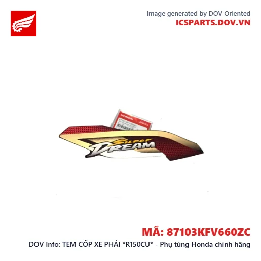 TEM CỐP XE PHẢI *R150CU* - Phụ tùng Honda chính hãng