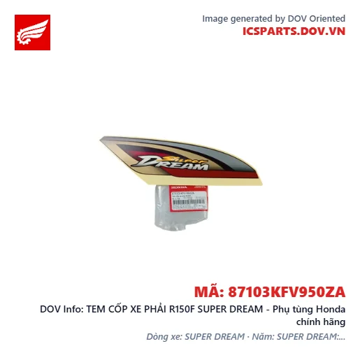 TEM CỐP XE PHẢI R150F SUPER DREAM - Phụ tùng Honda chính hãng