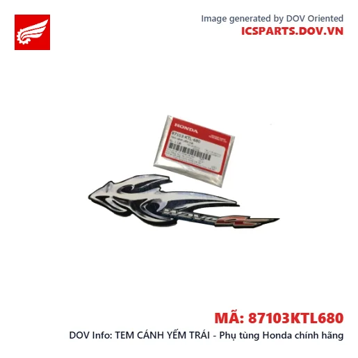 TEM CÁNH YẾM TRÁI - Phụ tùng Honda chính hãng