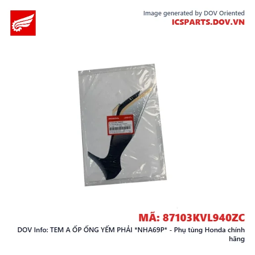 TEM A ỐP ỐNG YẾM PHẢI *NHA69P* - Phụ tùng Honda chính hãng