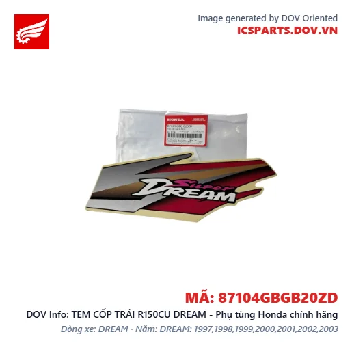 TEM CỐP TRÁI R150CU DREAM - Phụ tùng Honda chính hãng