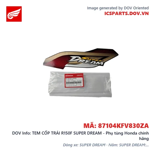 TEM CỐP TRÁI R150F SUPER DREAM - Phụ tùng Honda chính hãng