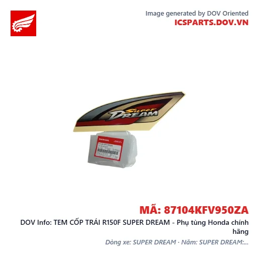 TEM CỐP TRÁI R150F SUPER DREAM - Phụ tùng Honda chính hãng
