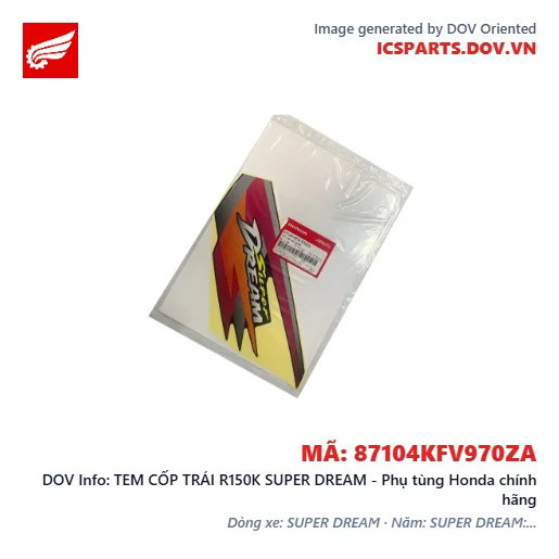 TEM CỐP TRÁI R150K SUPER DREAM - Phụ tùng Honda chính hãng