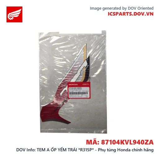 TEM A ỐP YẾM TRÁI *R315P* - Phụ tùng Honda chính hãng