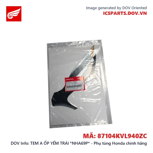 TEM A ỐP YẾM TRÁI *NHA69P* - Phụ tùng Honda chính hãng