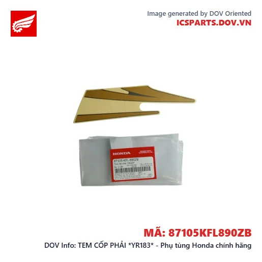 TEM CỐP PHẢI *YR183* - Phụ tùng Honda chính hãng