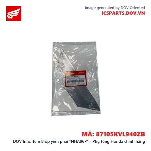 Tem B ốp yếm phải *NHA96P* - Phụ tùng Honda chính hãng