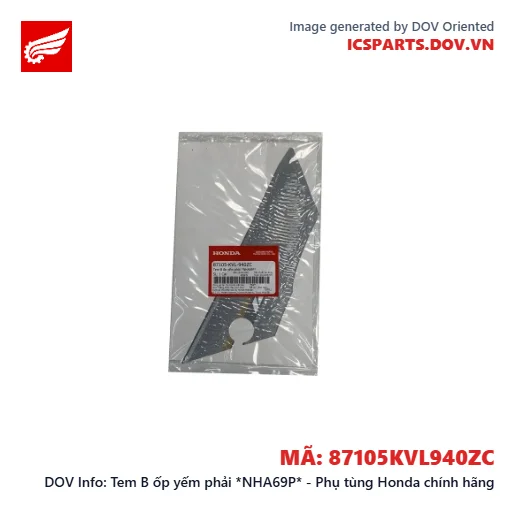 Tem B ốp yếm phải *NHA69P* - Phụ tùng Honda chính hãng