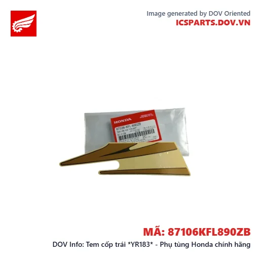 Tem cốp trái *YR183* - Phụ tùng Honda chính hãng