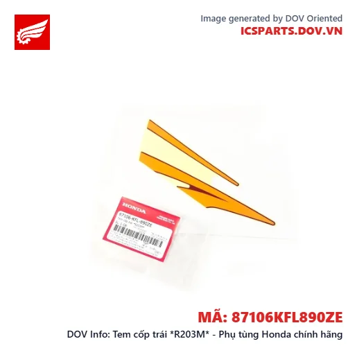 Tem cốp trái *R203M* - Phụ tùng Honda chính hãng