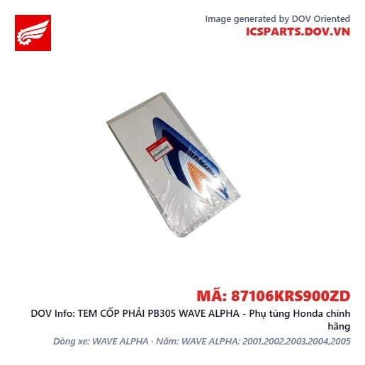 TEM CỐP PHẢI PB305 WAVE ALPHA - Phụ tùng Honda chính hãng