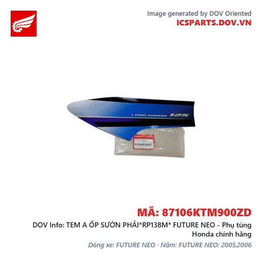 TEM A ỐP SƯỜN PHẢI*RP138M* FUTURE NEO - Phụ tùng Honda chính hãng