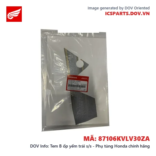 Tem B ốp yếm trái s/s - Phụ tùng Honda chính hãng