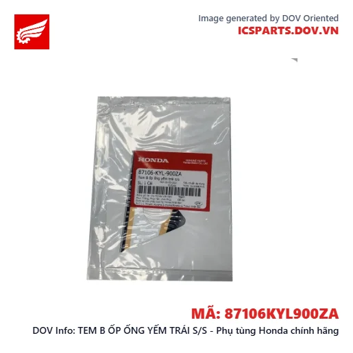 TEM B ỐP ỐNG YẾM TRÁI S/S - Phụ tùng Honda chính hãng