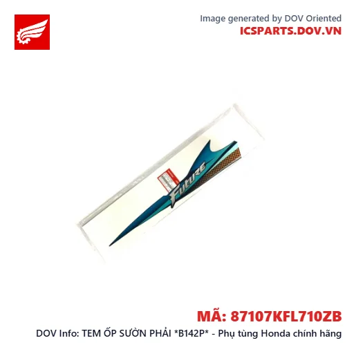 TEM ỐP SƯỜN PHẢI *B142P* - Phụ tùng Honda chính hãng