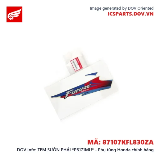 TEM SƯỜN PHẢI *PB171MU* - Phụ tùng Honda chính hãng