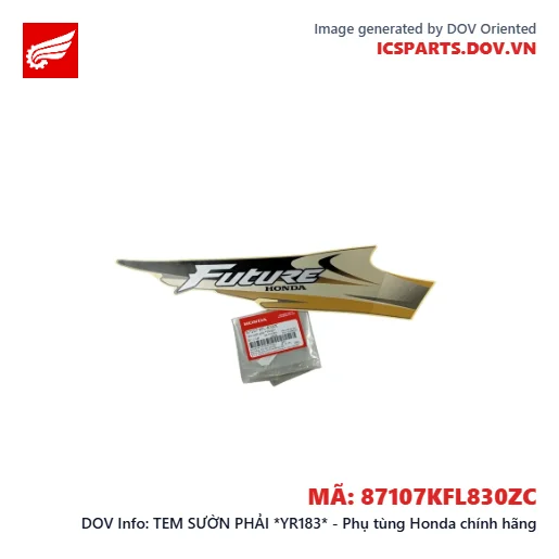 TEM SƯỜN PHẢI *YR183* - Phụ tùng Honda chính hãng
