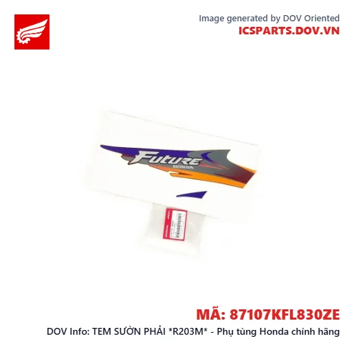 TEM SƯỜN PHẢI *R203M* - Phụ tùng Honda chính hãng