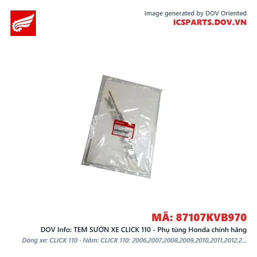 TEM SƯỜN XE CLICK 110 - Phụ tùng Honda chính hãng
