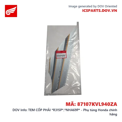 TEM CỐP PHẢI *R315P*,*NHA69P* - Phụ tùng Honda chính hãng